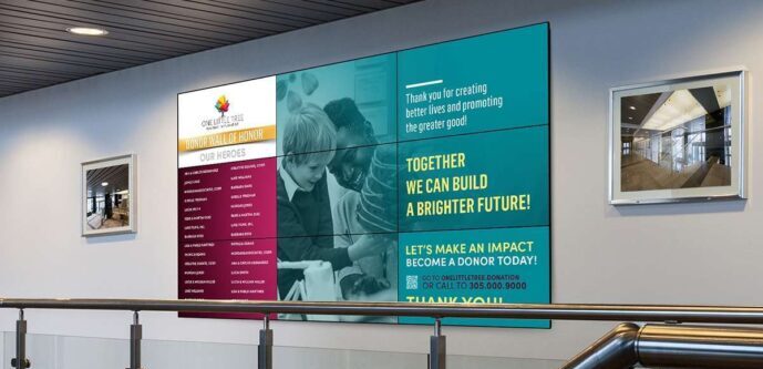 Touch Screen Video Wall in building