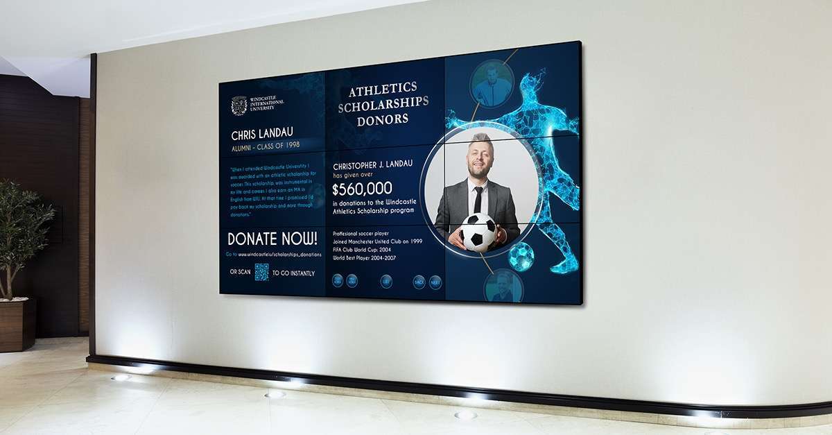 Touch Screen Video Wall in lobby