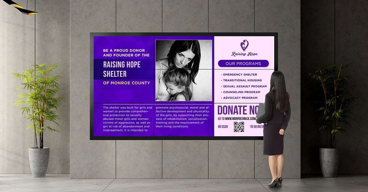 Touch Screen Video Wall in office building