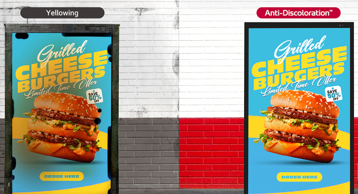Sunlight Readable Digital Signage：discoloration